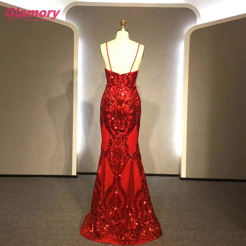 Mermaid Dresses 2020 Saudi Arabia Floor Length Vintage Evening Dress Multi Colors Sequined Formal Party Gowns