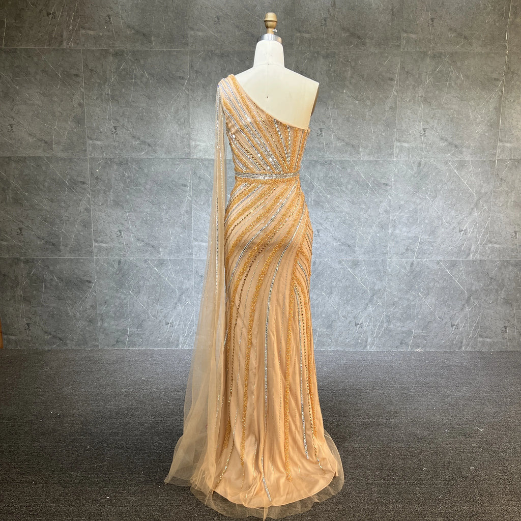 New Fashion Sexy One-Shoulder Bustier Corset Elegant Bodycon Elegant Beading  Evening Dresses