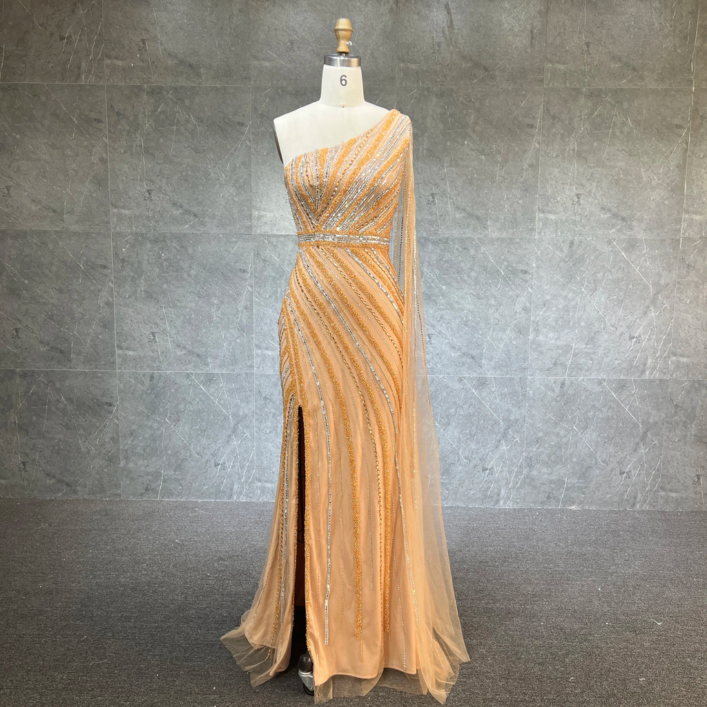 New Fashion Sexy One-Shoulder Bustier Corset Elegant Bodycon Elegant Beading  Evening Dresses