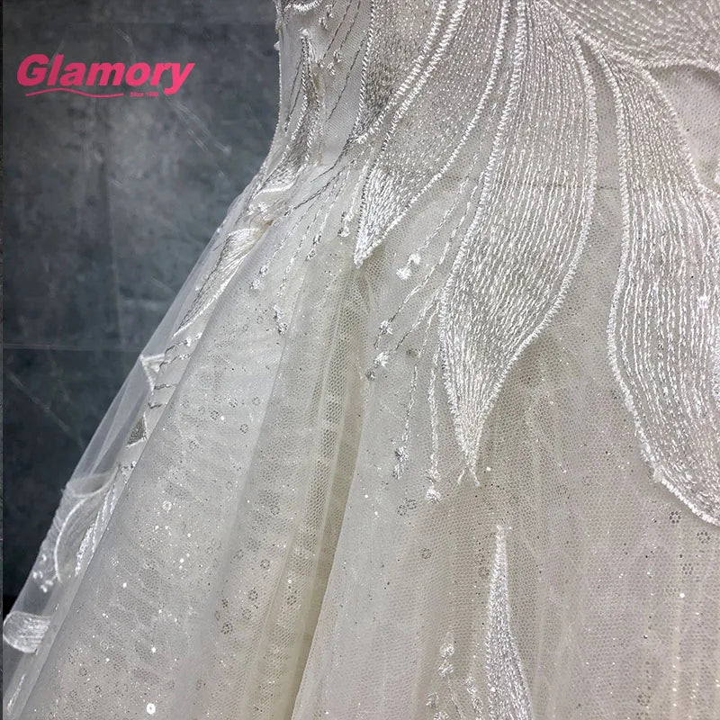 2020 New Collection Vestidos De Novia V Neck Embroidered Elegant Ball Gown Chaozhou High Quality Wedding Dress