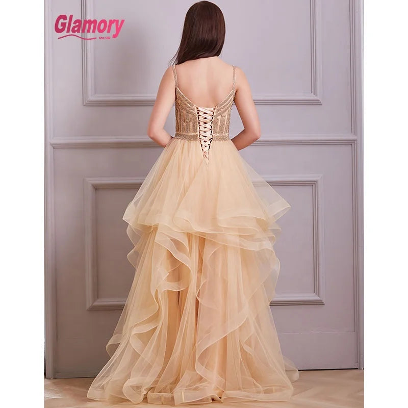 Hot Selling Tulle Party Dress Long Evening Dress Vestido Prom Dresses Night Gowns
