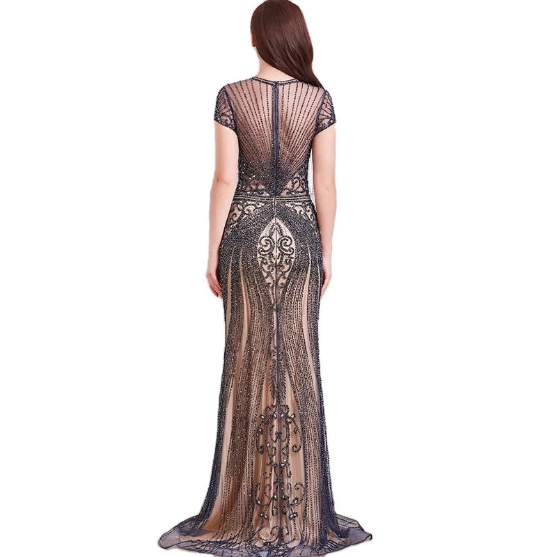 New Design Hand-beaded Ladies Pary Wear Gown Mermaid Prom Dress With High Quality