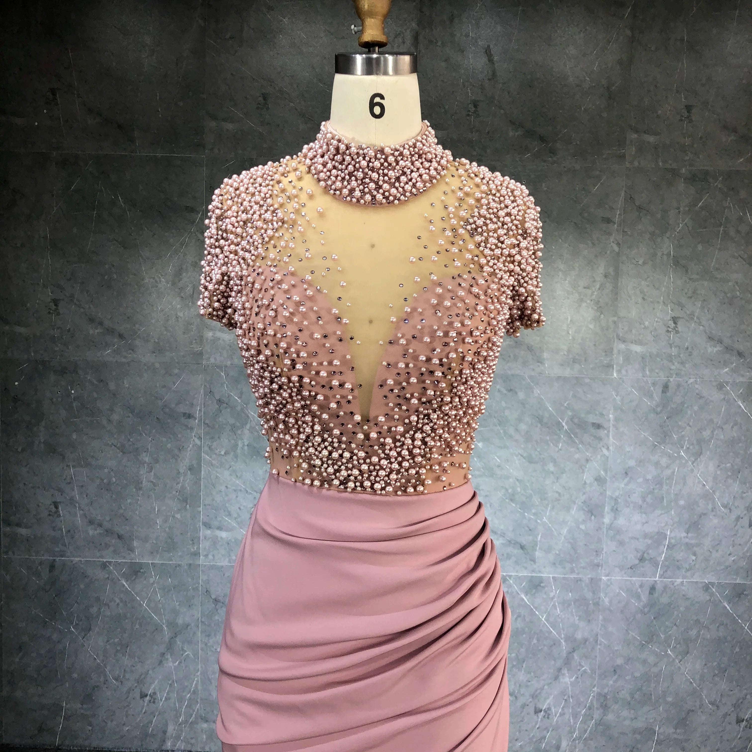 2022 Womens Sexy Beaded Patchwork Slit Satin Women Dress Short Sleeved Elegant Party Gown Dress for Women