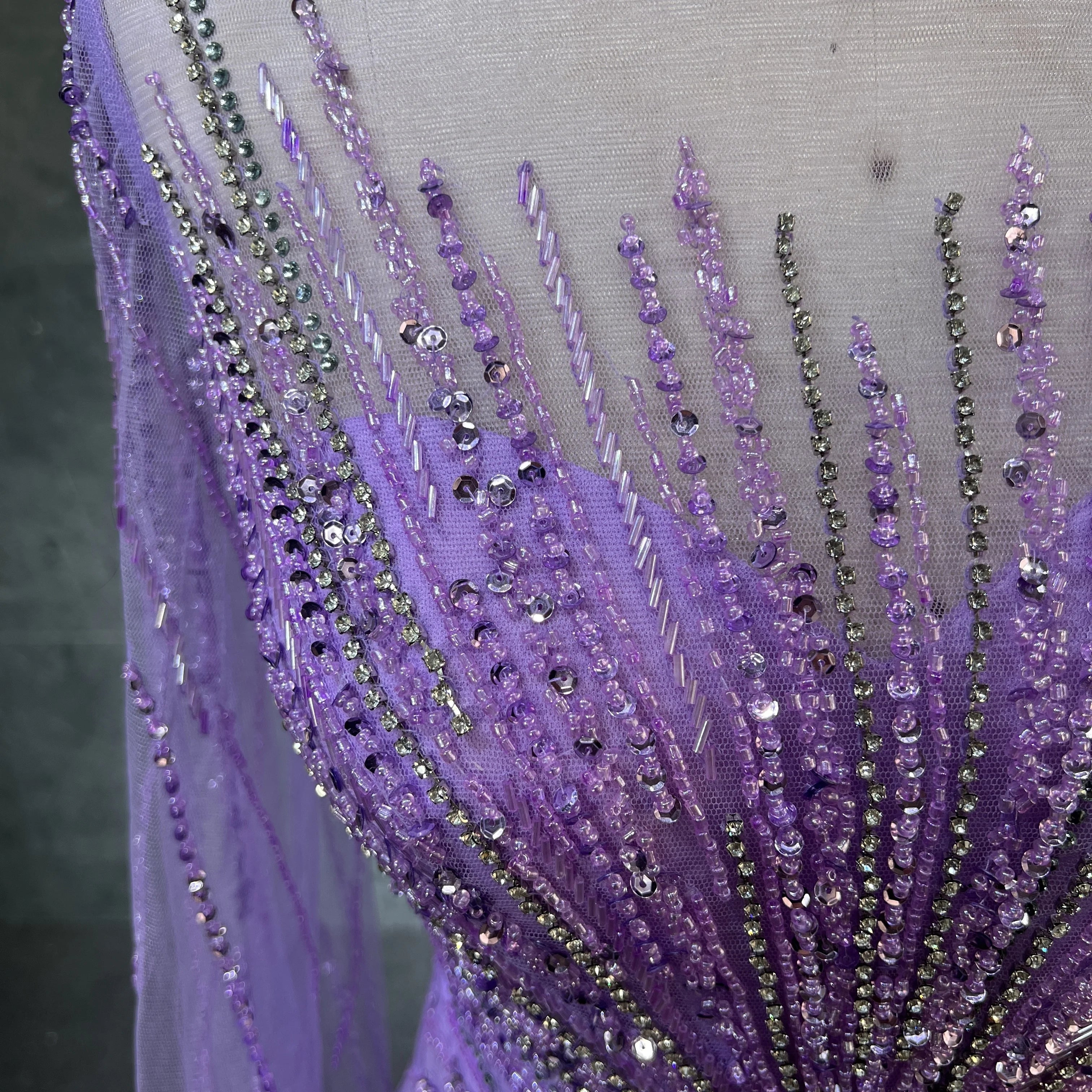 Luxury Dubai Lilac Feathers Beaded Cape Sleeves A-line Evening Gown for Women Wedding Party Dresses