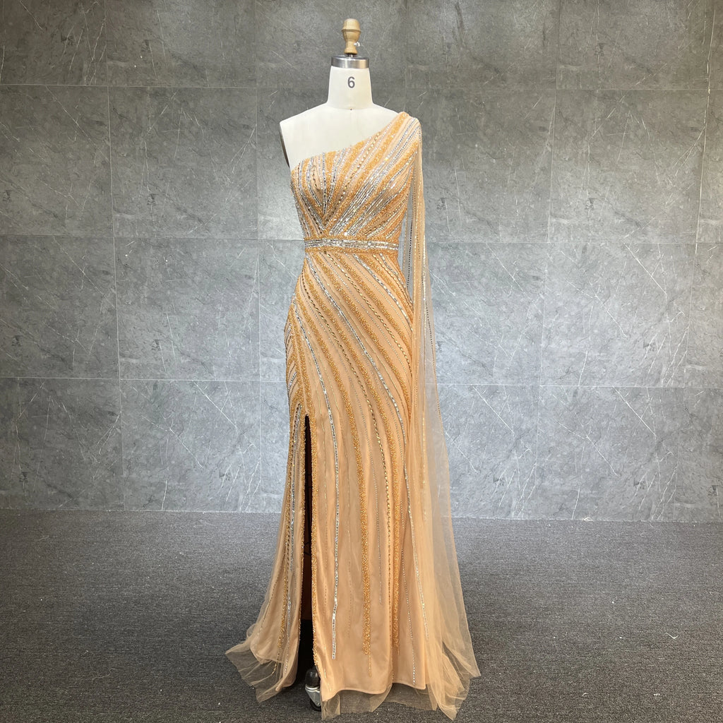 New Fashion Sexy One-Shoulder Bustier Corset Elegant Bodycon Elegant Beading  Evening Dresses