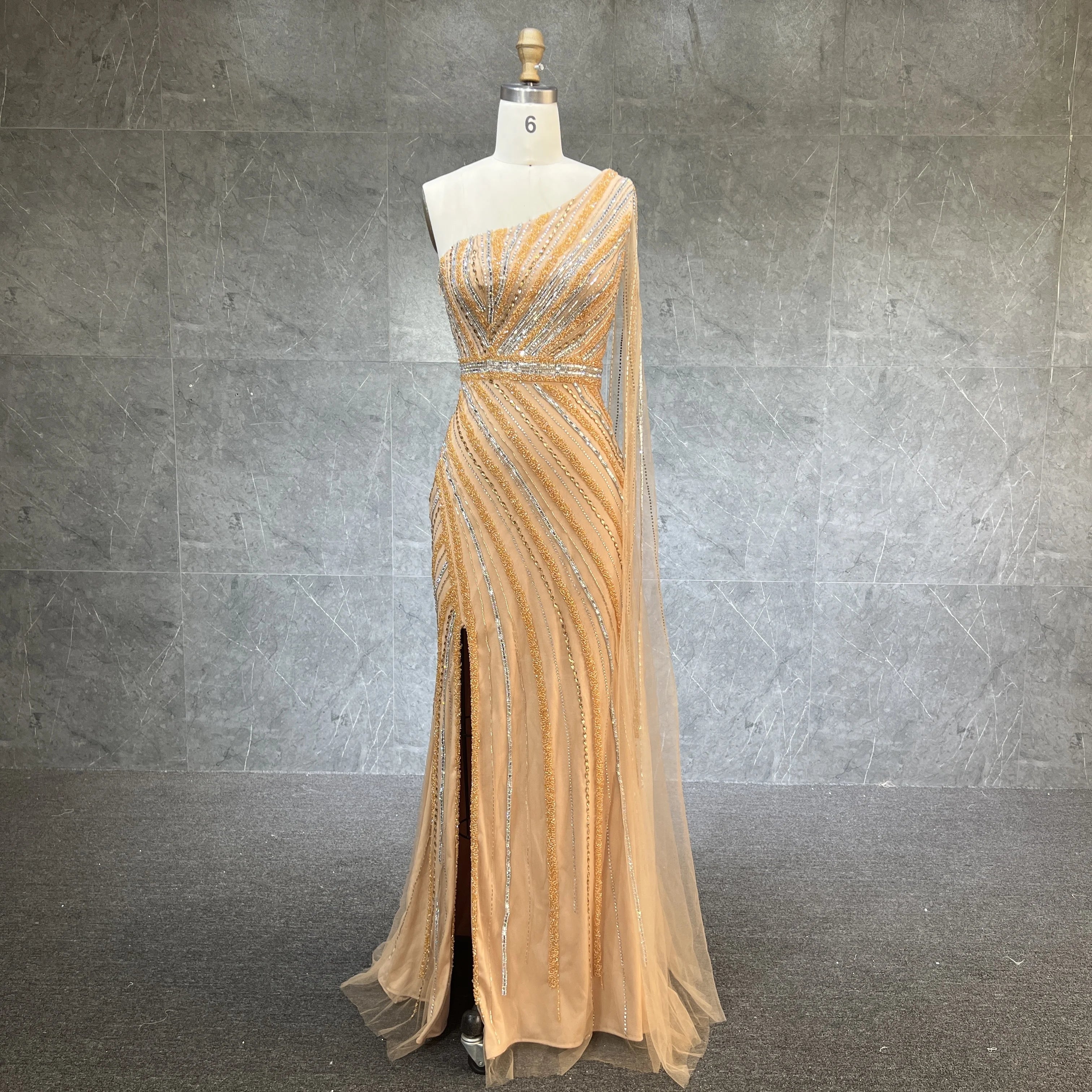 New Fashion Sexy One-Shoulder Bustier Corset Elegant Bodycon Elegant Beading  Evening Dresses