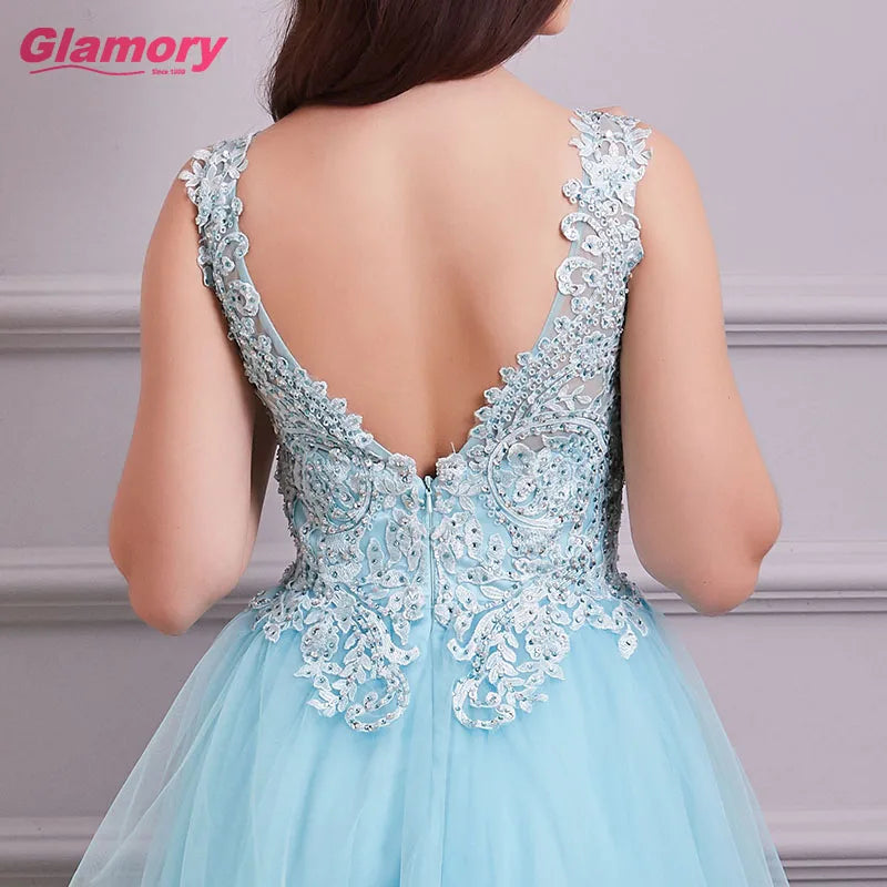 Embroidered Beading Dress Elegant Date Ceremony Party Prom Gown Ruffled Skirt Long Evening Dresses for Women