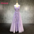 Lavender V Neck Embroidered Ball Gowns Beaded Belt A-Line Ladies Evening Dress Luxury Prom Dresses for Party