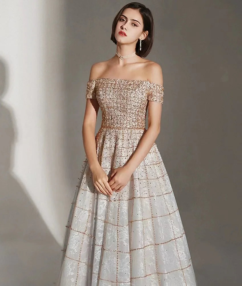 Luxury Dubai Mint Green Evening Dresses Elegant Off Shoulder Lilac Arabic Formal Dress for Women Wedding Party