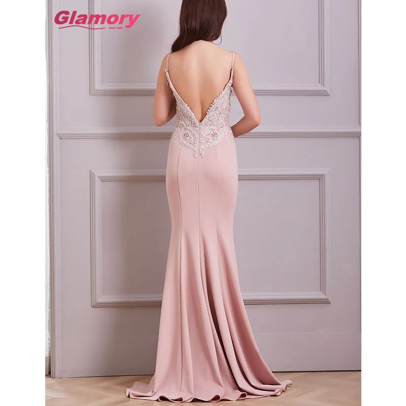 New 2020 Women Lace Appliques Dresses Sweetheart Mermaid Prom Elegant Long Evening Dress