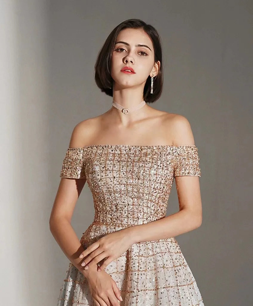 Luxury Dubai Mint Green Evening Dresses Elegant Off Shoulder Lilac Arabic Formal Dress for Women Wedding Party