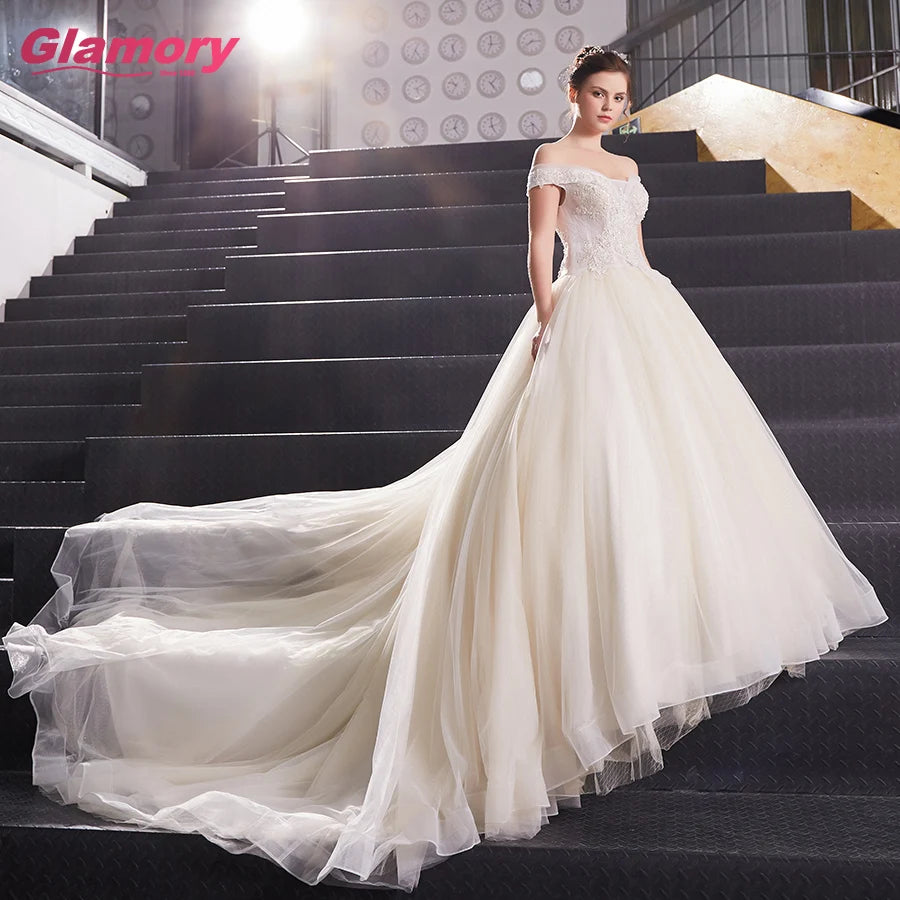 2020 Luxury Embroidered Applique Couture Dress With Detachable Skirt Wedding Gown