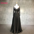 2020 Fashion New Style Deep V Neck Long Sleeves Prom Handmade Beading Evening Dress for Ladies