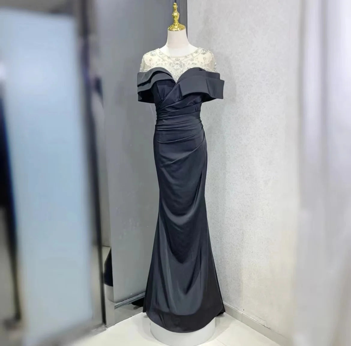 Red Banquet Evening Dress Fashion Party Long Evening Dress Elegant Slim Sexy Fishtail  Party  Dress