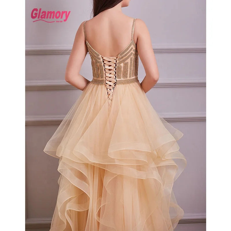 Hot Selling Tulle Party Dress Long Evening Dress Vestido Prom Dresses Night Gowns