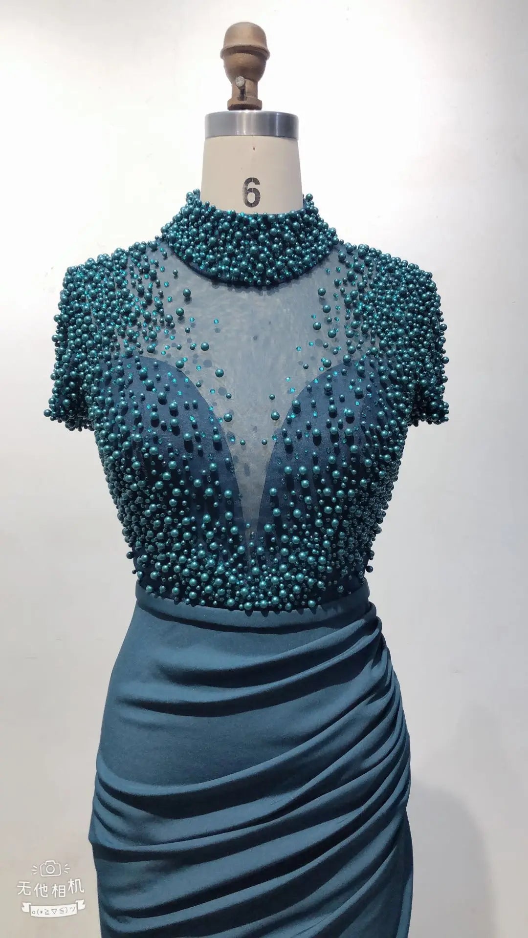 2022 Womens Sexy Beaded Patchwork Slit Satin Women Dress Short Sleeved Elegant Party Gown Dress for Women