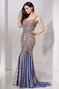 Luxury Shiny Rhinestone Dresses Sexy Bodycon Spaghetti Strap Prom Women Trumpet Mermaid Evening Dress