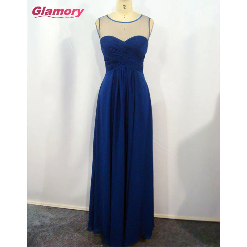 Navy Blue Wholesale Custom Made Bridesmaid Dress Wedding Dress Long Bridesmaid Dresses