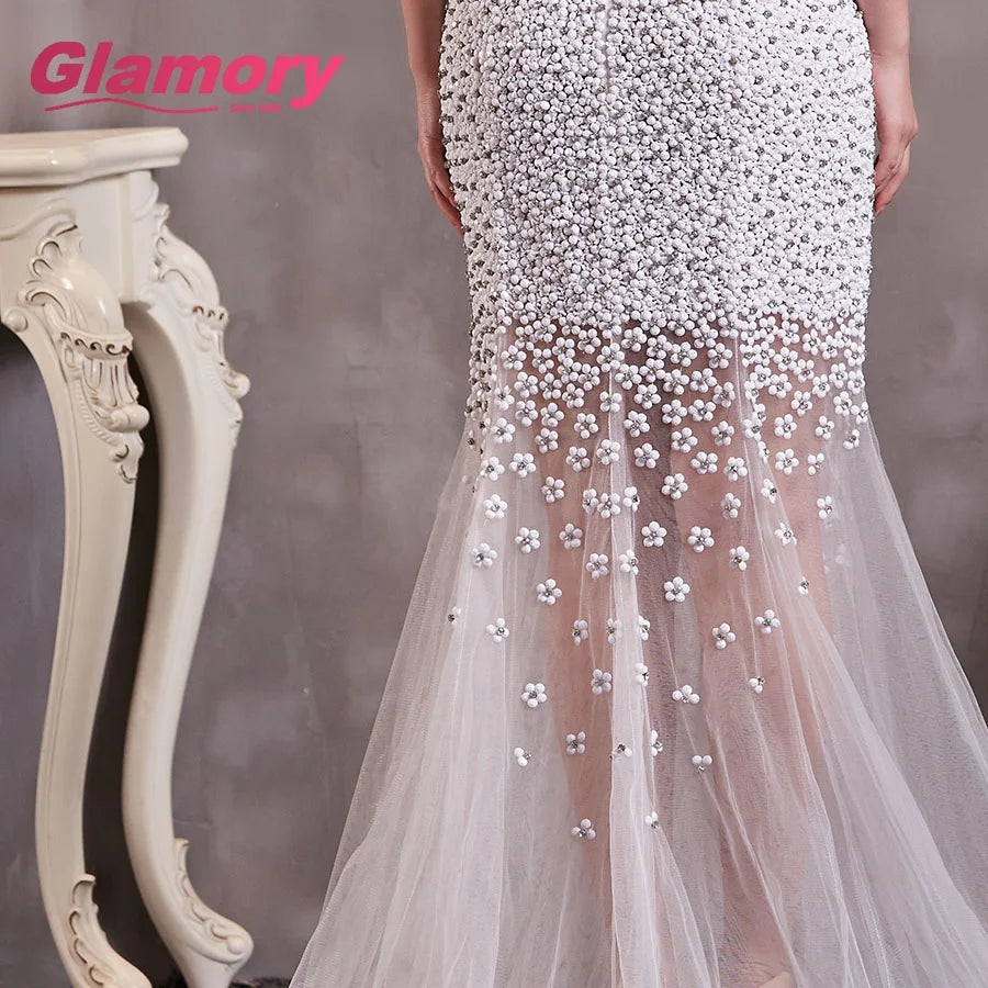 Luxury Beaded Wedding Dress Mermaid Sweetheart Neck Spaghetti Strap Sexy Backless Wedding Dress