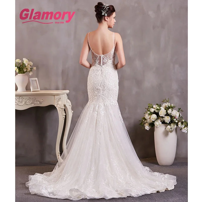 Hot Selling 2020 Lace Fabric Wedding Dress in Fish Style for Wholesales