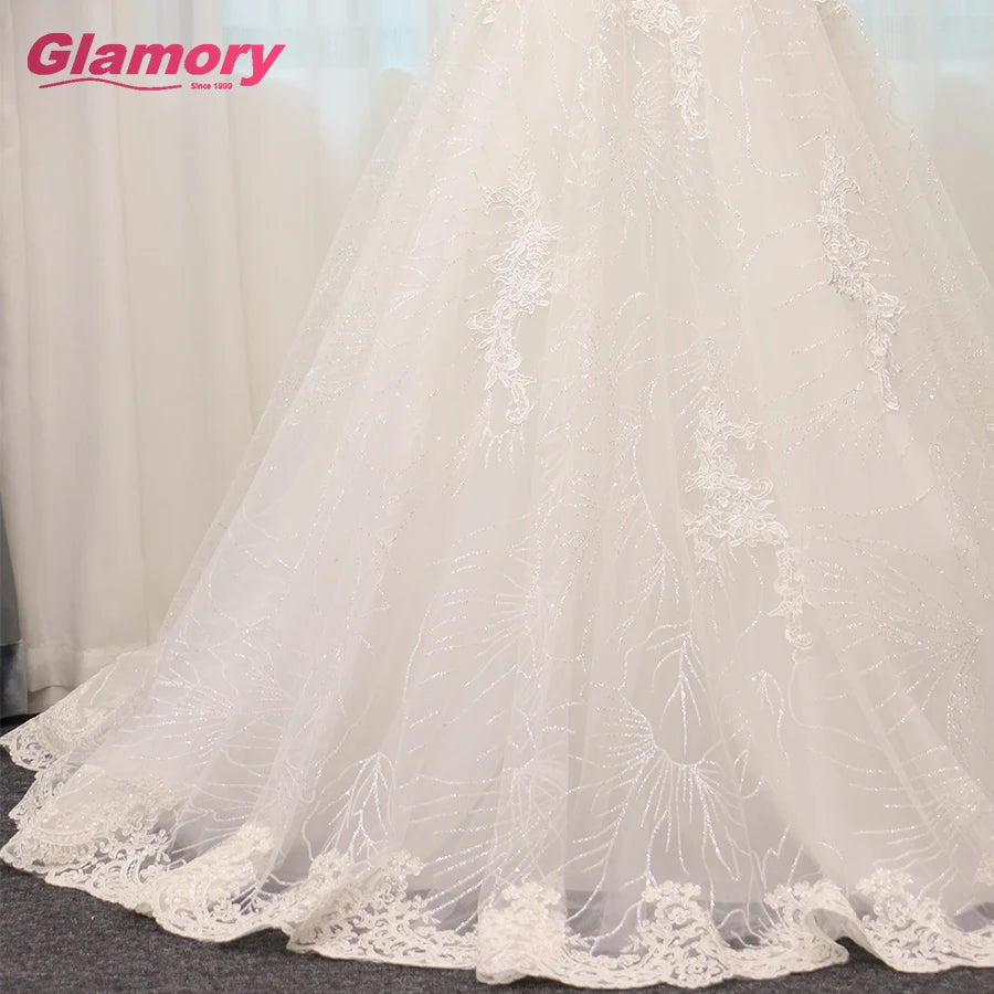 Spring and Summer Show Long Tail Bride Without Sleeve Spaghetti Straps Beach Wedding Dress