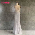 New 2020 Women Sexy Translucent Gold Silver Deep V-neck Slim Evening Dress for Woman