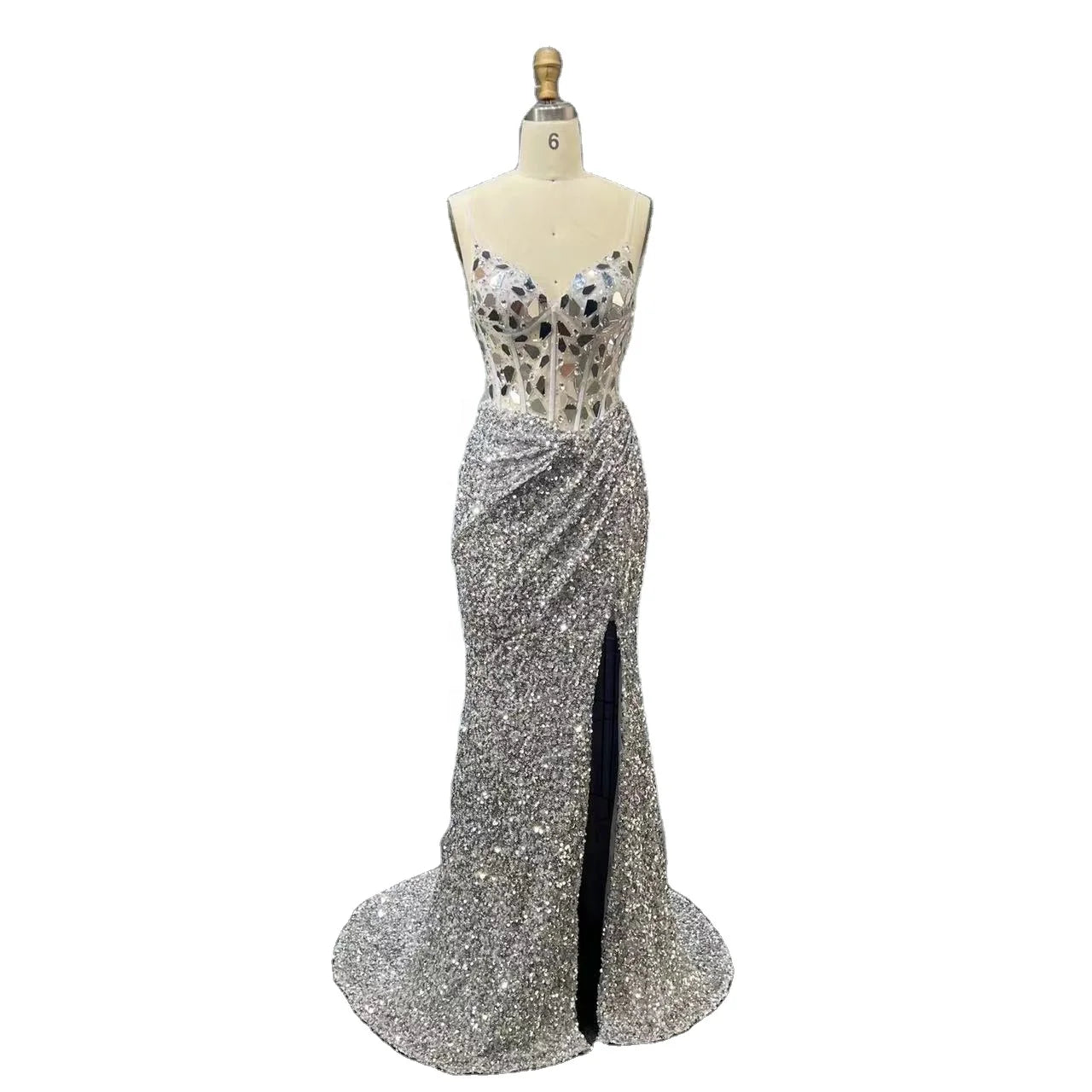 Sexy Spaghetti Straps Wine Red Sequin Mermaid Prom Evening Dresses 2024 Elegant Black Silver Long Party Gowns