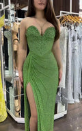 Ladies Formal Evening Dress Sleeveless Elegant Beaded Long Prom Dress