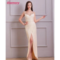 Rose Gold Fishtail Sequin Hot Drilling Dresses Split Pleated Banquet Dress Long Formal Evening Dress for Women