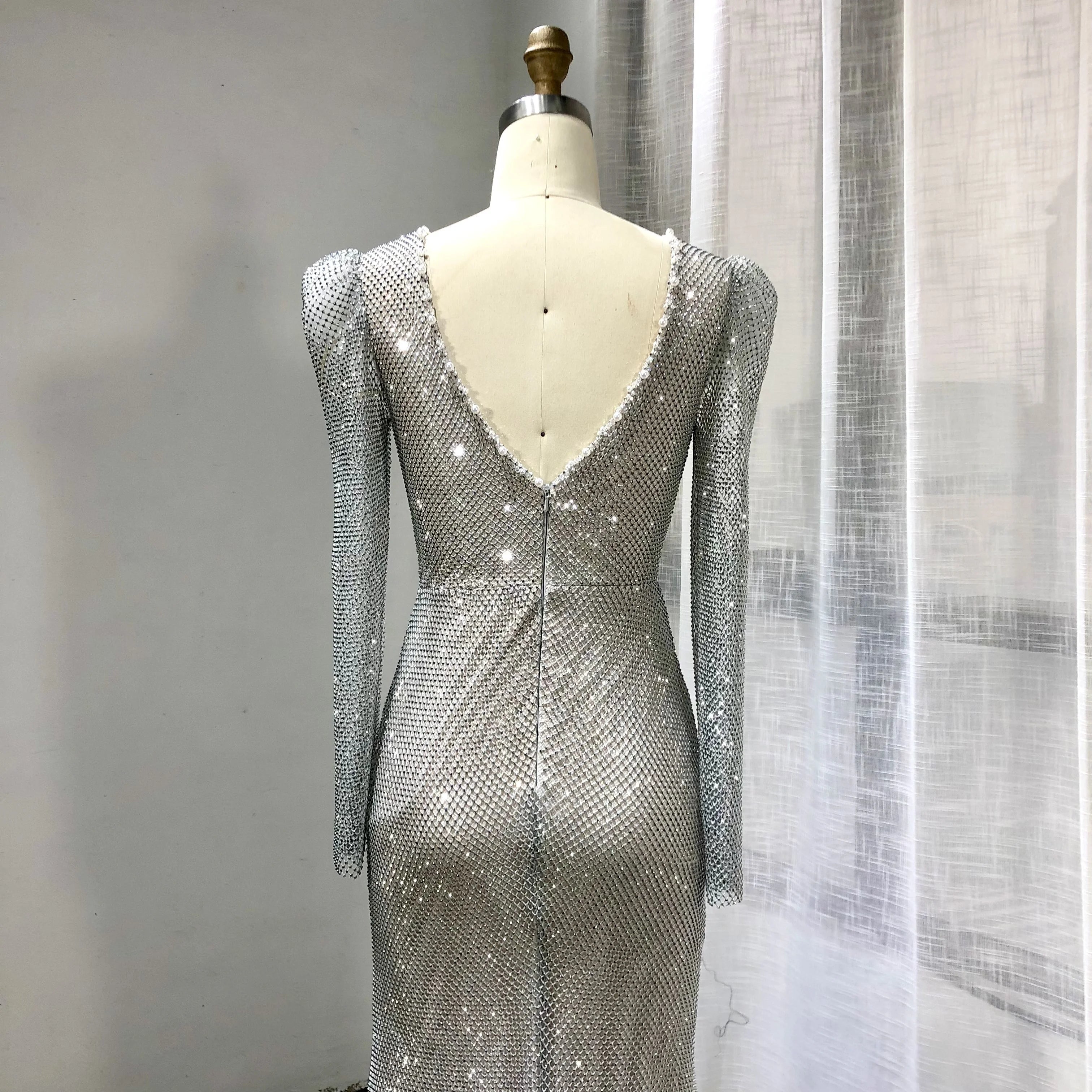 Women Beaded Mermaid Evening Dresses Elegant Evening Gown Sequin Party Prom Dresses