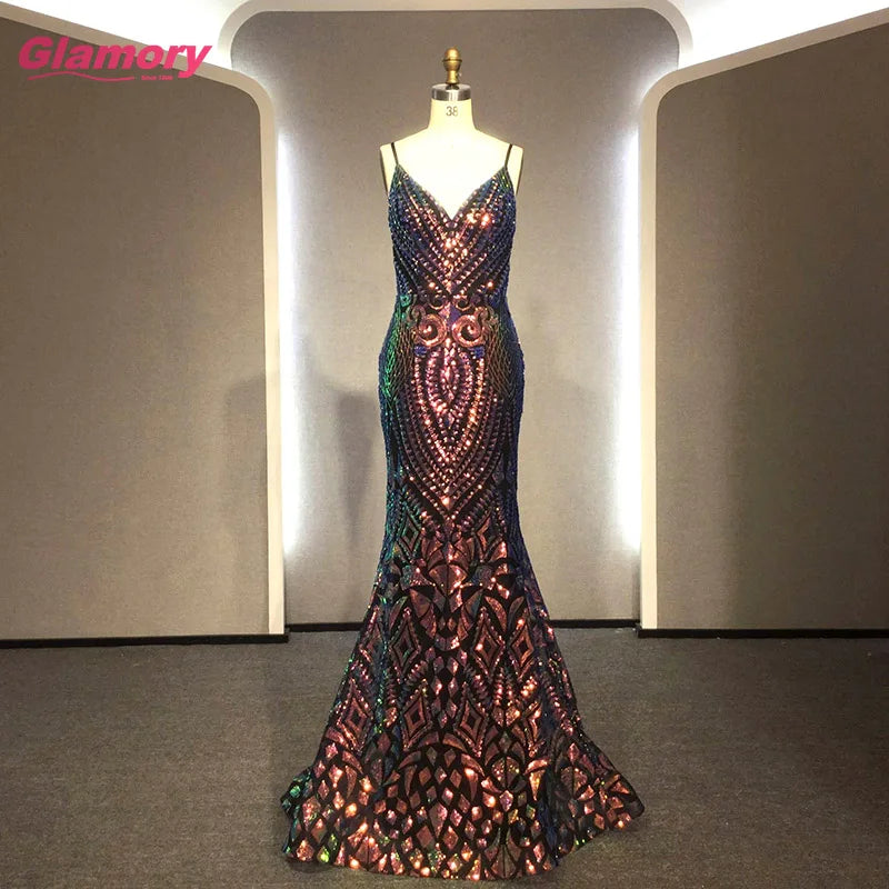 New Fashion 2020 Prom Women Summer Sequin Sweetheart Floor-length Long Dress Sexe Backless Evening Gowns