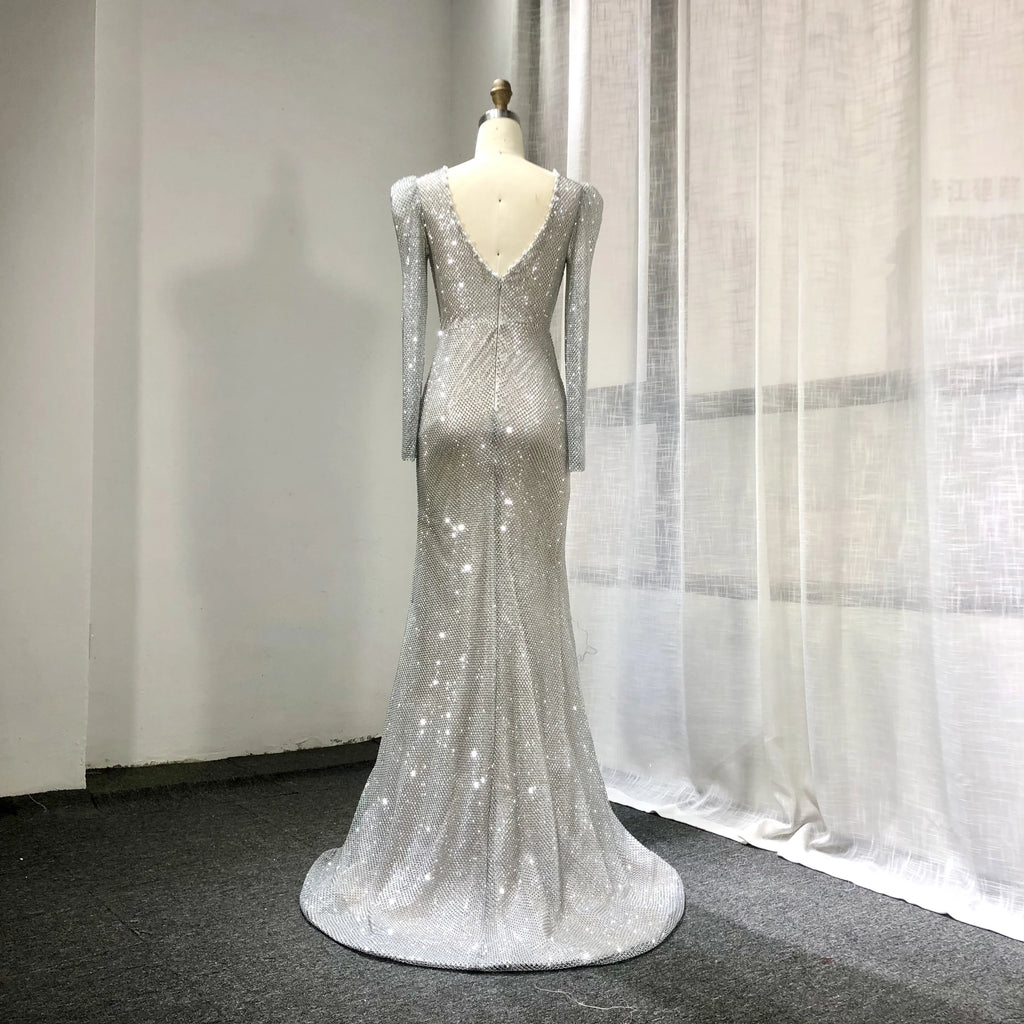 Women Beaded Mermaid Evening Dresses Elegant Evening Gown Sequin Party Prom Dresses