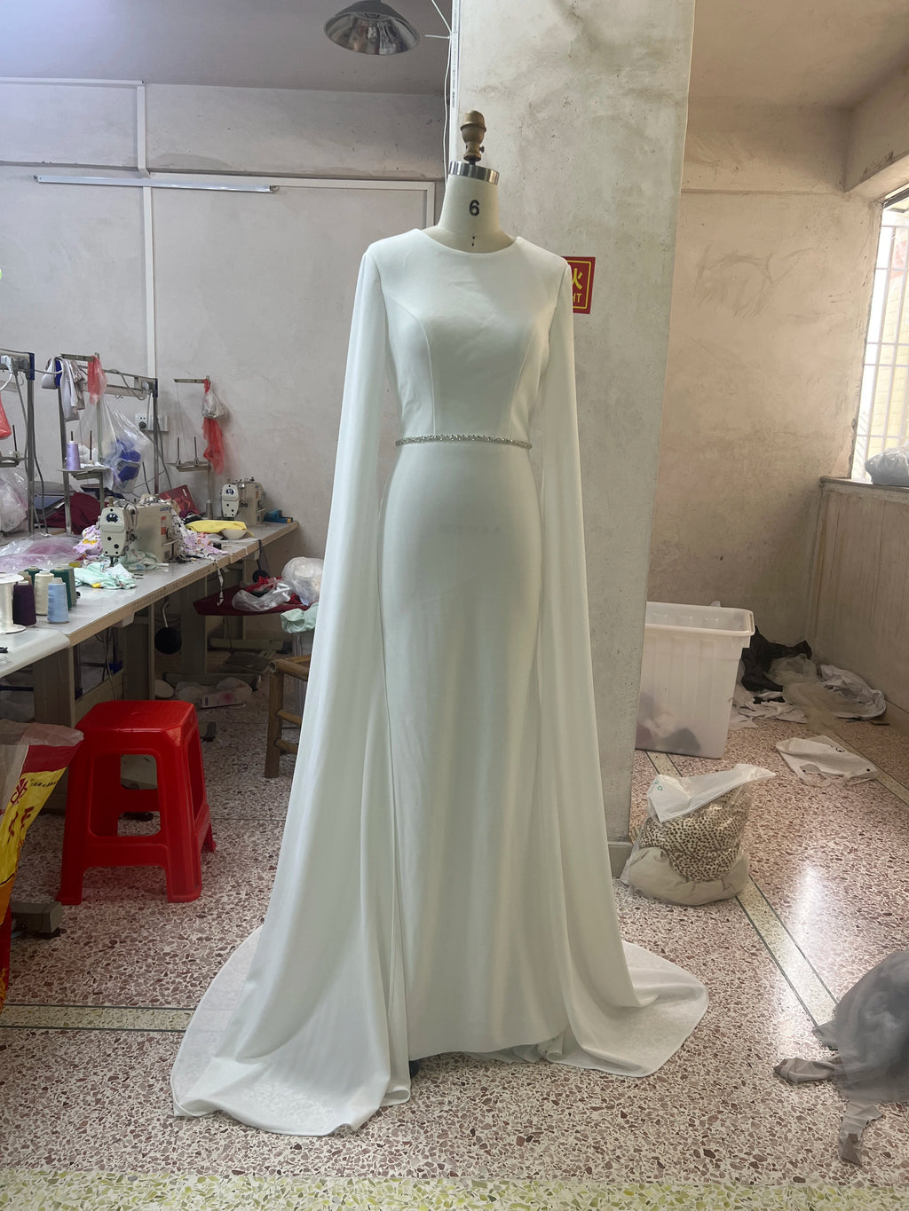 Sweeping Crepe Gown Satin Wedding Dresses Bridal Gowns Women Wedding Guest Formal Party Dress