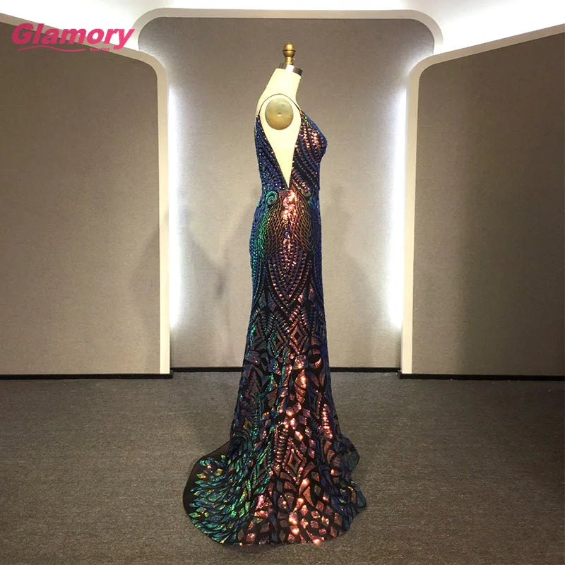 New Fashion 2020 Prom Women Summer Sequin Sweetheart Floor-length Long Dress Sexe Backless Evening Gowns