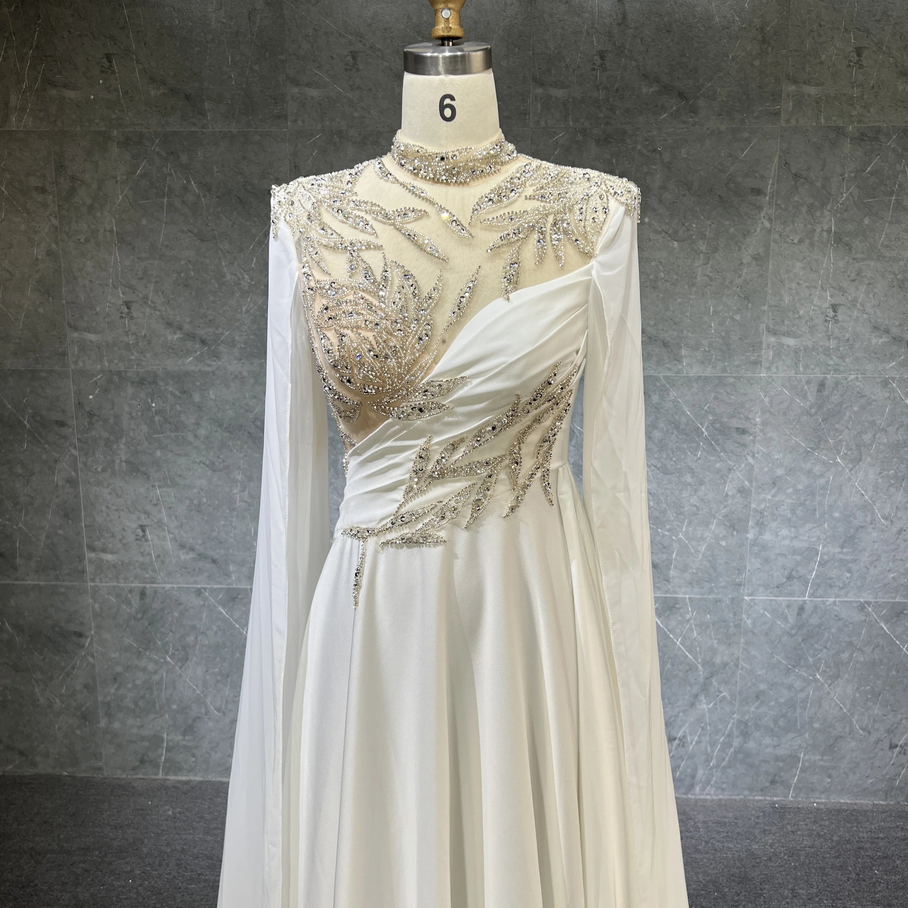 Luxury Dubai Muslim Soft Satin Cap Sleeve Formal Party Evening Gowns Women Wedding  Evening Dresses