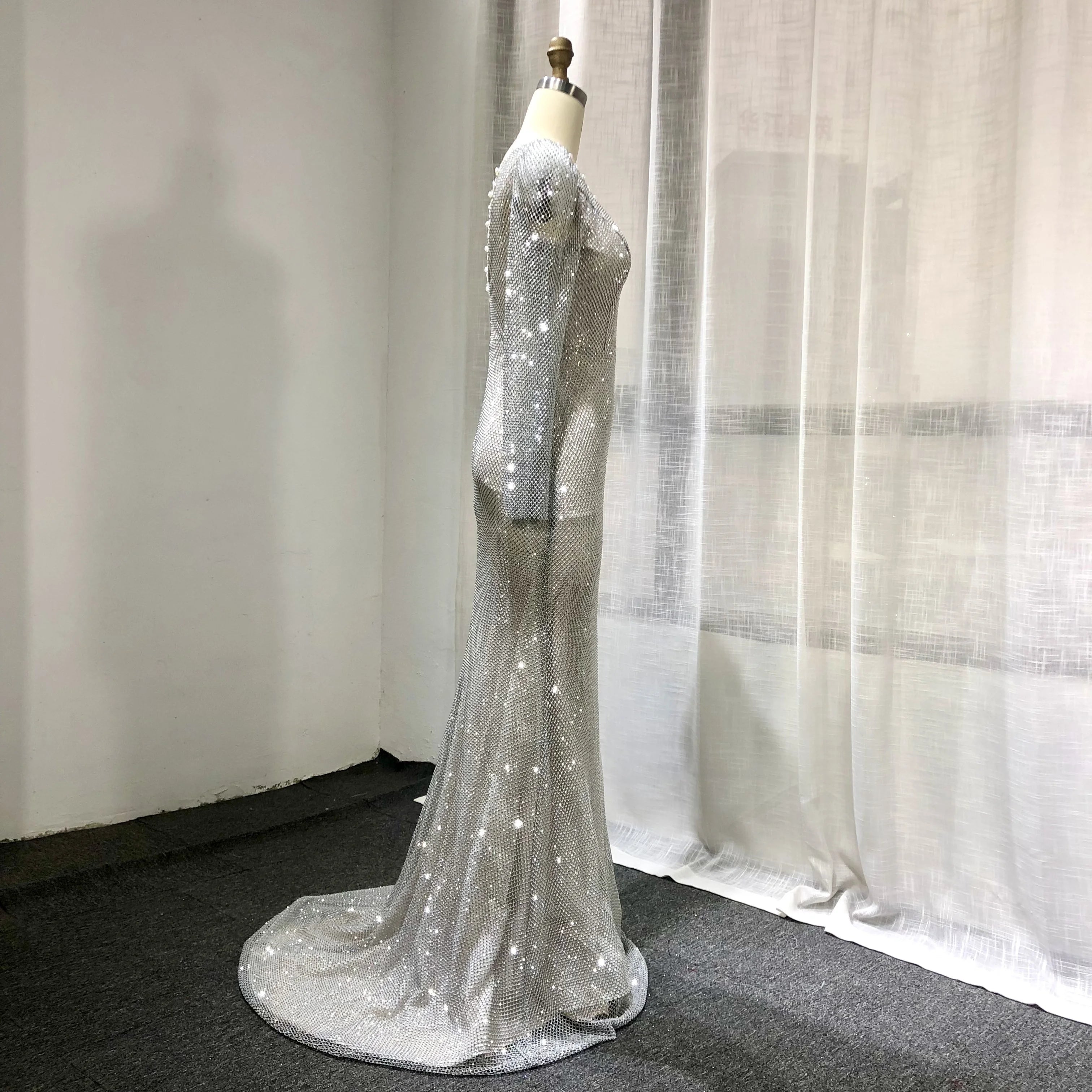 Women Beaded Mermaid Evening Dresses Elegant Evening Gown Sequin Party Prom Dresses