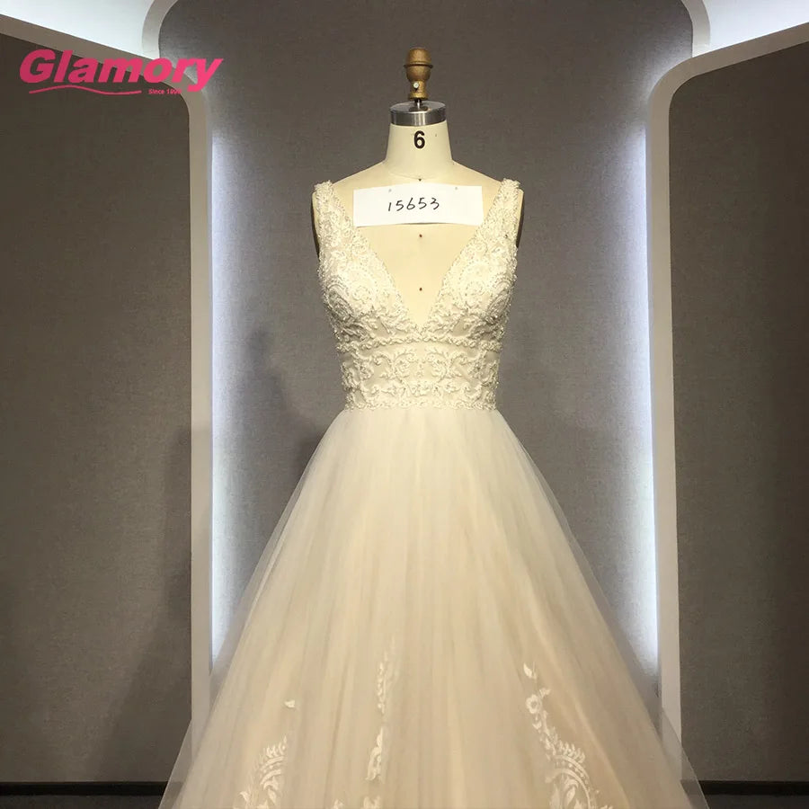 Real Pictures China Sleeveless Pure White Ball Gown Wedding Dress Vestido De Novia in Large Sizes