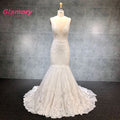 Sexy V-Neck Mermaid Bridal Gowns Heavy Beaded Lace Appliques High Quality Wedding Dress for Bride