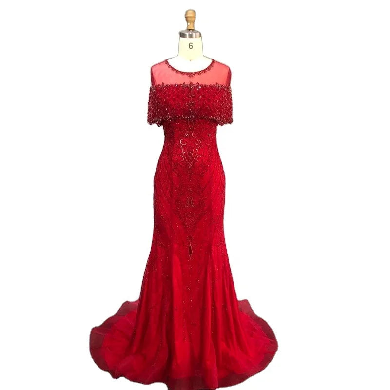 Elegant 2024 Evening  Dresses Beaded Crystal Sexy Women's Dresses for Party Gown