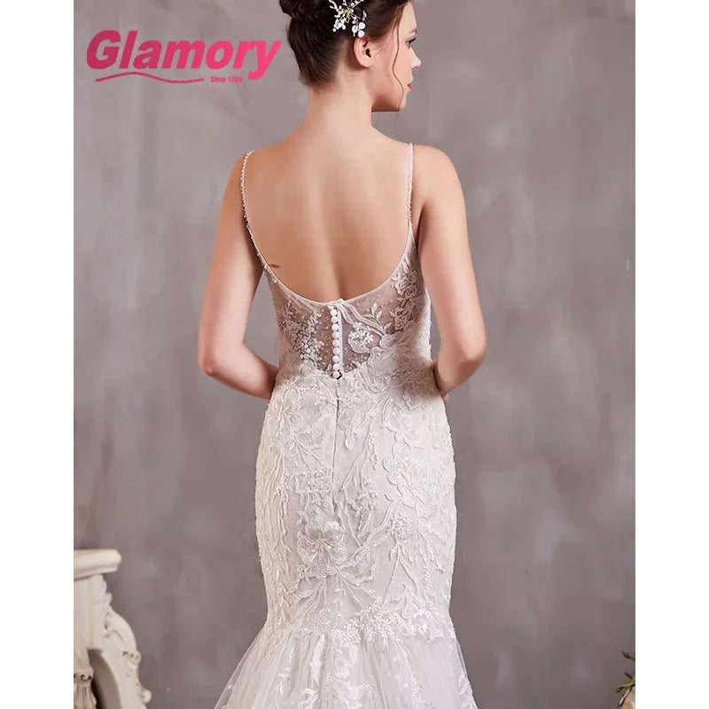 Hot Selling 2020 Lace Fabric Wedding Dress in Fish Style for Wholesales