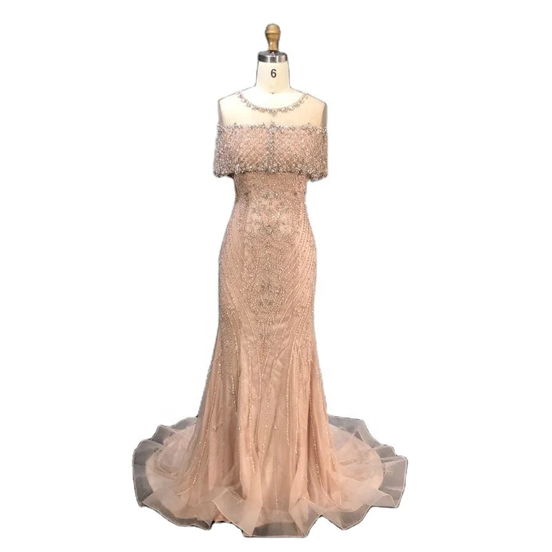 Elegant 2024 Evening  Dresses Beaded Crystal Sexy Women's Dresses for Party Gown