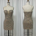 Short Beaded Prom Dress Fashion Sweet heart Mini Party Gown for Sexy Ladies
