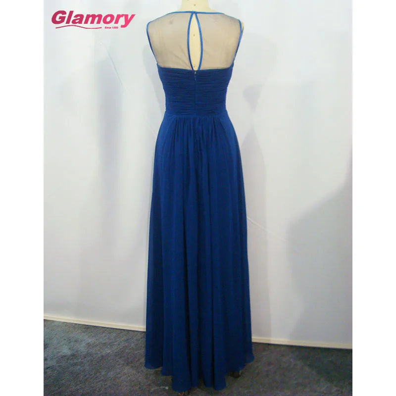 Navy Blue Wholesale Custom Made Bridesmaid Dress Wedding Dress Long Bridesmaid Dresses