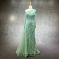 NEW 2024 One Shoulder Luxury Dubai Evening Dress Arabic Mermaid Prom Formal Dress for Wedding Party