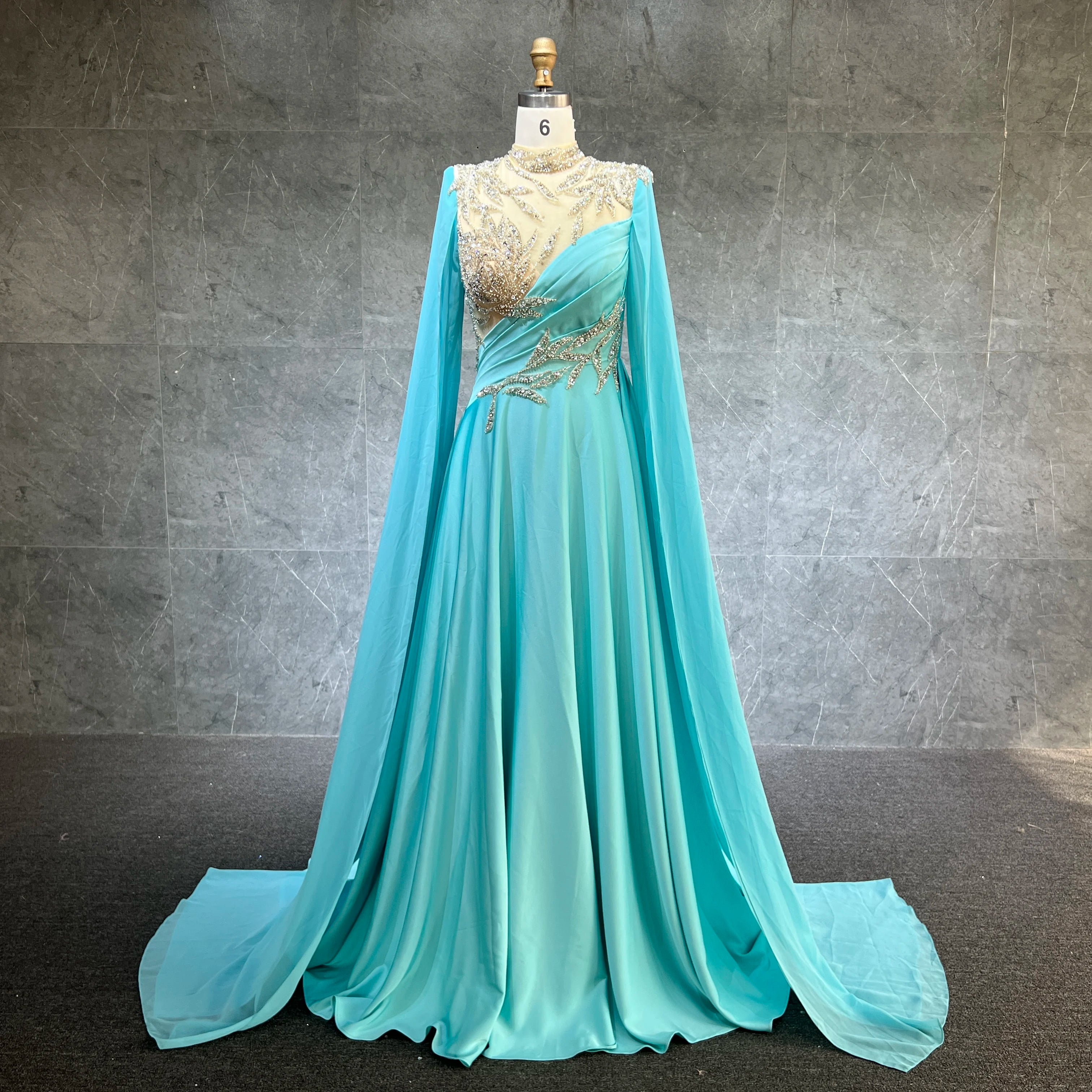 Luxury Dubai Muslim Soft Satin Cap Sleeve Formal Party Evening Gowns Women Wedding  Evening Dresses