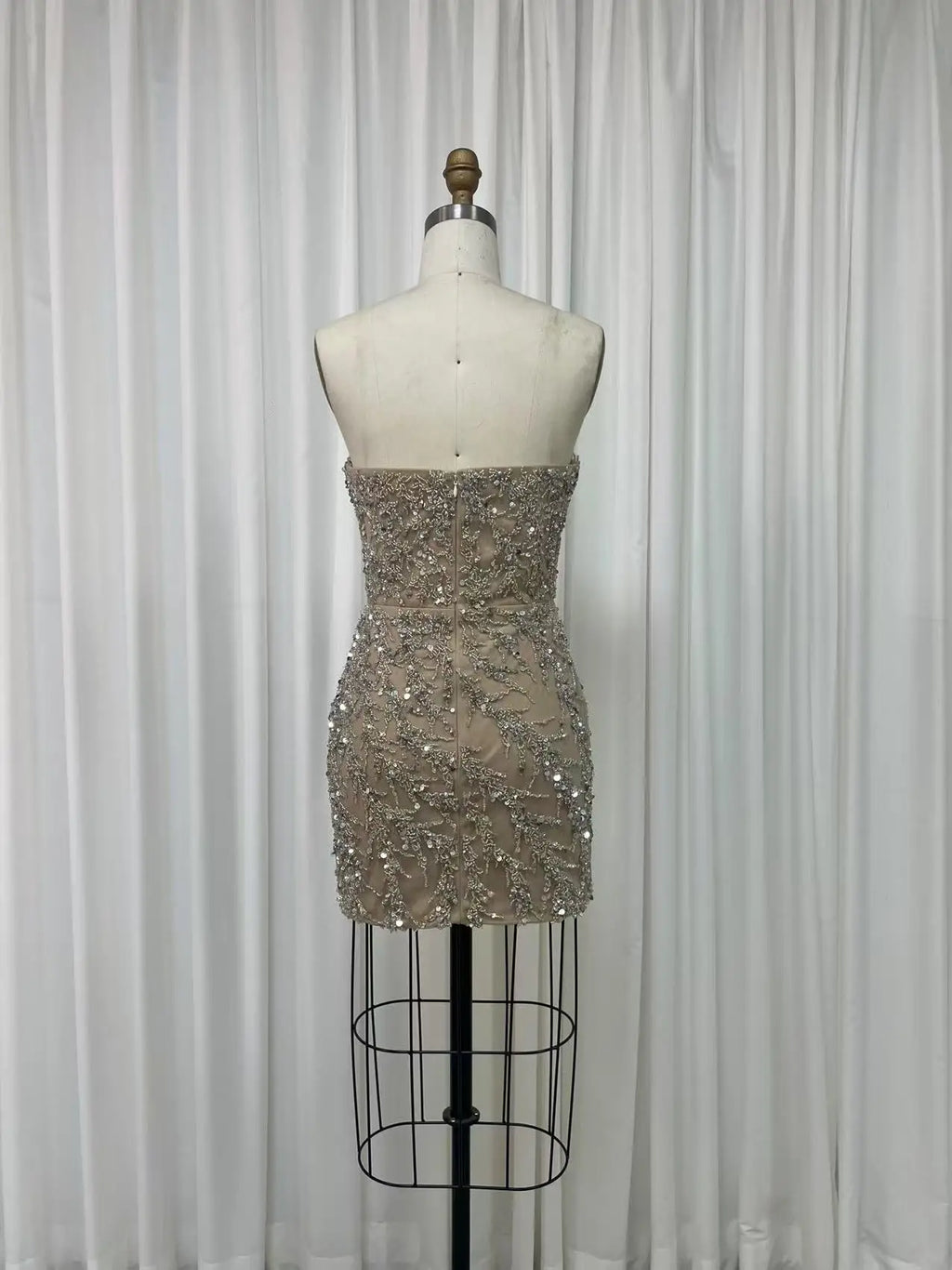 Short Beaded Prom Dress Fashion Sweet heart Mini Party Gown for Sexy Ladies