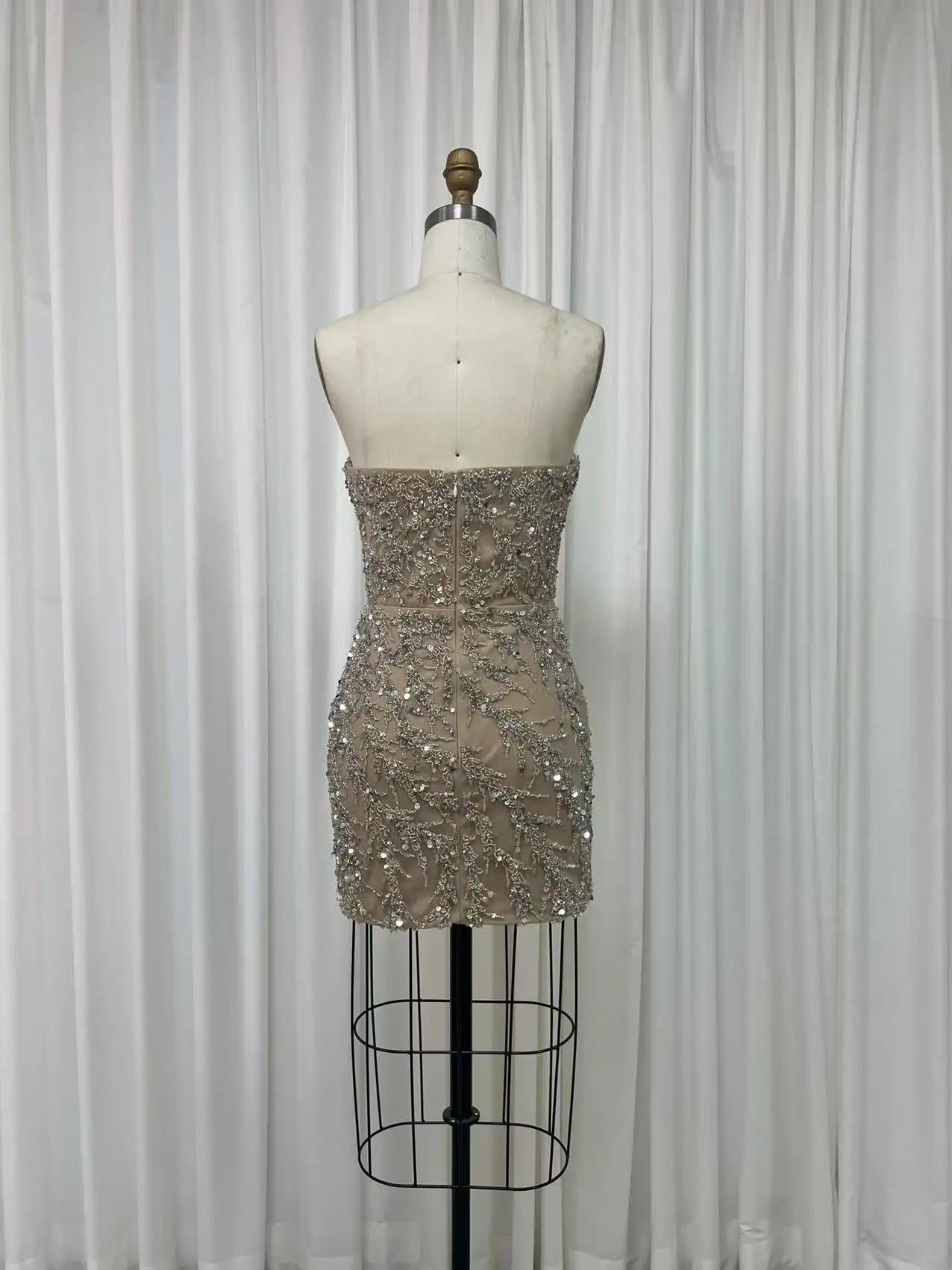 Short Beaded Prom Dress Fashion Sweet heart Mini Party Gown for Sexy Ladies