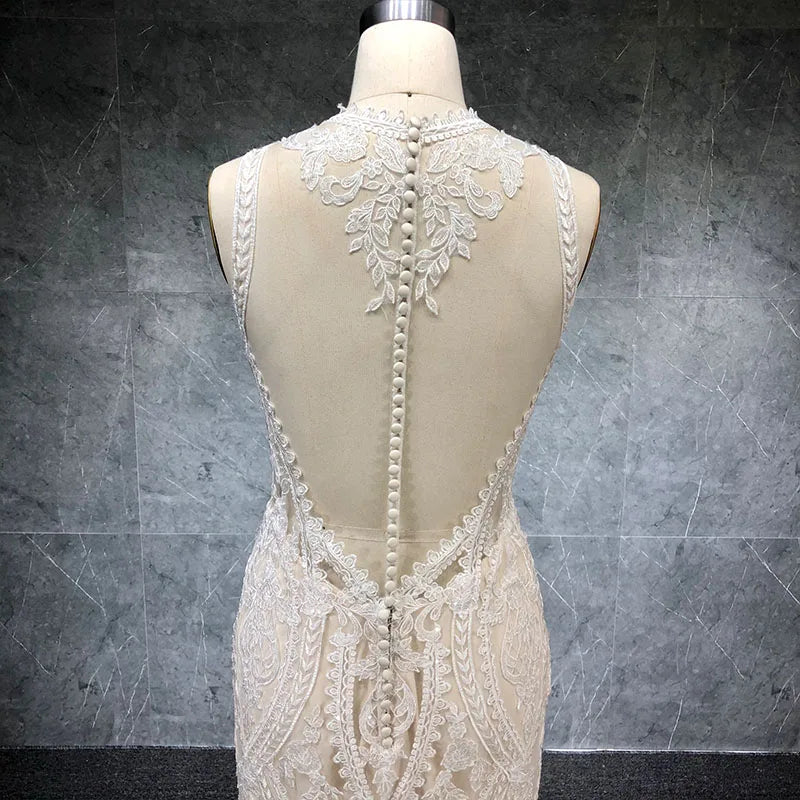 Fashion White Long Sleeve Wedding Dress Plus Size Bride Gown Vestido De Noiva Lace Beading Mermaid Bridal Dresses