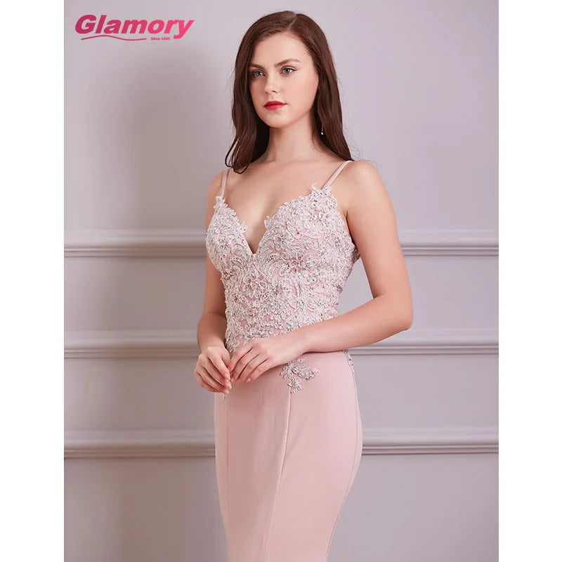 New 2020 Women Lace Appliques Dresses Sweetheart Mermaid Prom Elegant Long Evening Dress