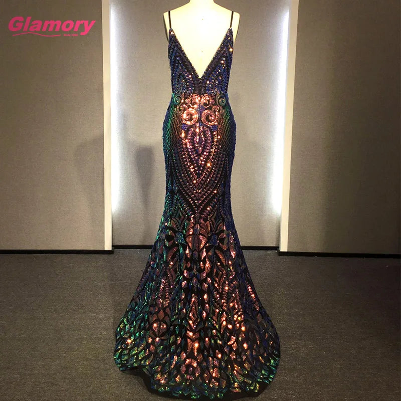 New Fashion 2020 Prom Women Summer Sequin Sweetheart Floor-length Long Dress Sexe Backless Evening Gowns
